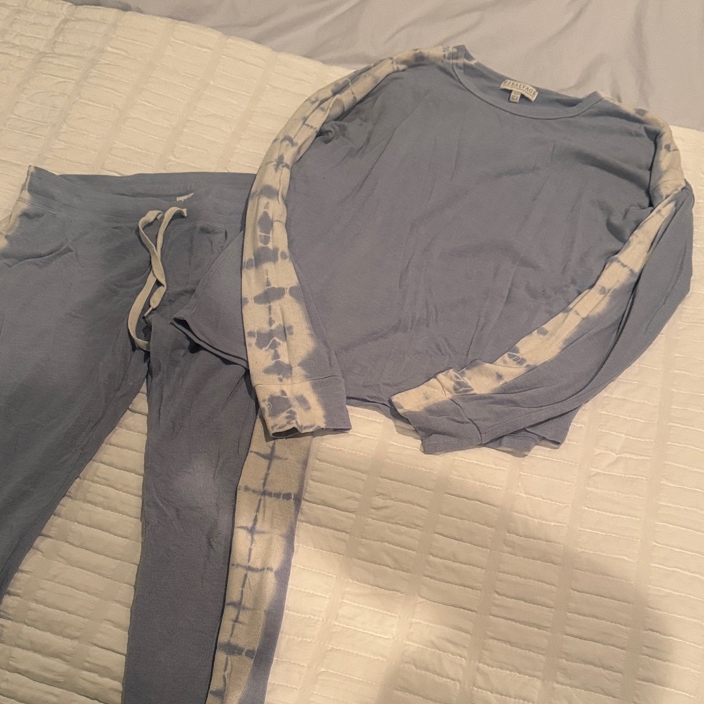 PJ Salvage Blue Tie-Dye Pajama Set